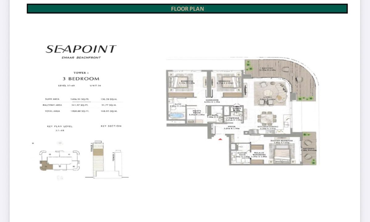 EBSeapoint T1 -  Half Floor for sale in Emaar Beachfront