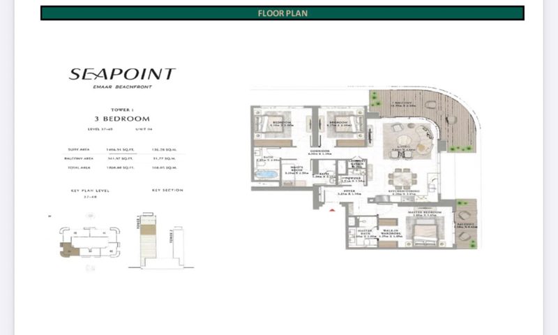 EBSeapoint T1 -  Half Floor for sale in Emaar Beachfront