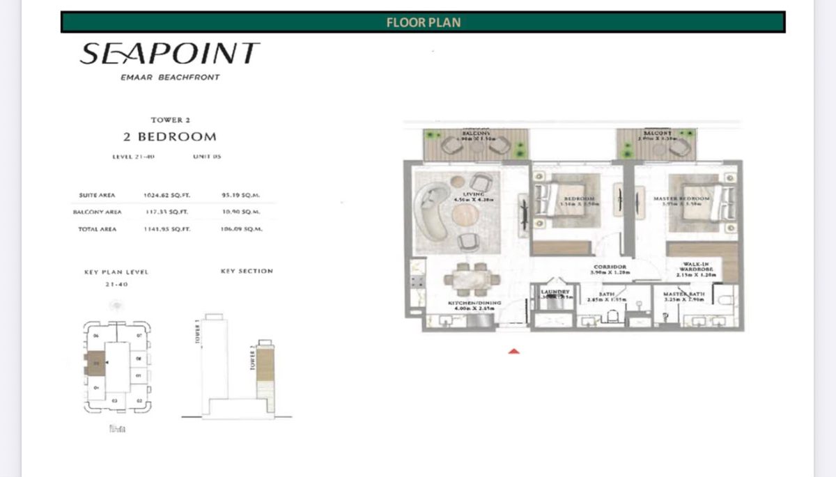 2-bed apartment for sale in Emaar Beachfront