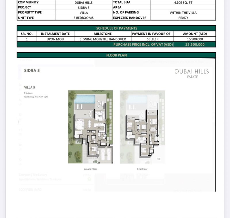 5-bed villa for sale in Dubai Hills Estate